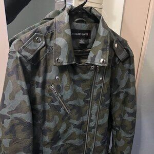 Camo Leather Jacket XL